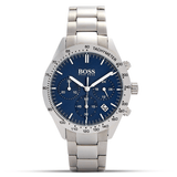 Hugo Boss Talent Blue Dial Silver Steel Strap Watch for Men - 1513582