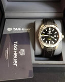 Tag Heuer Aquaracer Quartz Black Dial Black Rubber Strap Watch for Men -  WBD1110.FT8021