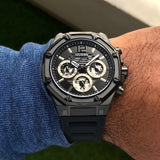 Guess Momentum Black Dial Black Rubber Strap Watch for Men - GW0263G4