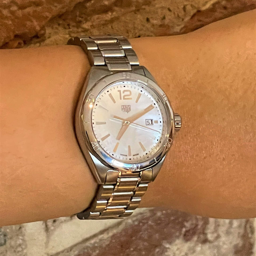 Tag Heuer Formula 1 Quartz Women's Watch WBJ1418.BA0664 – Mother of Pearl White Dial with Silver Steel Strap