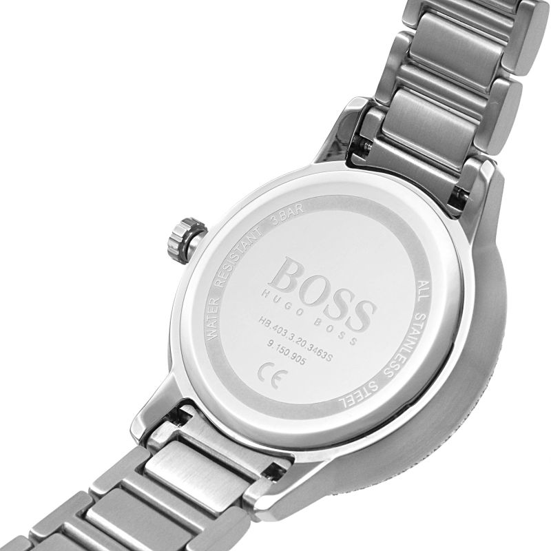Hugo Boss Signature Grey Dial Silver Steel Strap Watch for Men - 1502569