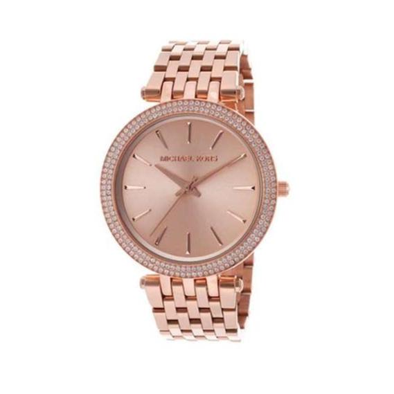 Michael Kors Darci Rose Gold Dial with Diamonds Rose Gold Stainless Steel Strap Watch for Women - MK3192