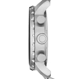 Fossil Nate Chronograph Black Dial Silver Steel Strap Watch for Men - JR1353