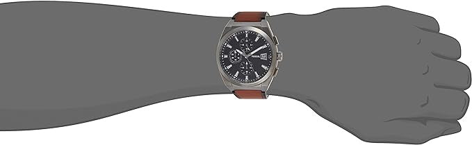 Fossil FS5799 Everett Chronograph Men's Watch – Grey Dial & Brown Leather Strap