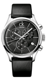 Calvin Klein K2H27102 Masculine Chronograph Quartz Men's Watch – Black Dial & Black Leather Strap