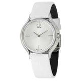 Calvin Klein Skirt White Dial White Leather Strap Watch for Women - K2U231K6