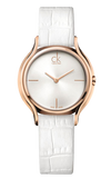 Calvin Klein K2U236K6 Skirt Women's Watch – White Dial with White Leather Strap