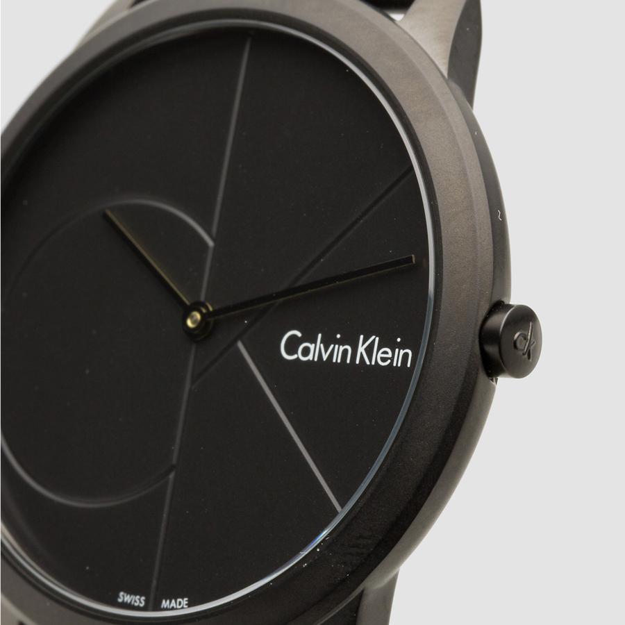 Calvin Klein Minimal Black Dial Black Mesh Bracelet Watch for Women - K3M524B1