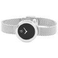 Calvin Klein Firm Black Dial Silver Mesh Bracelet Watch for Women - K3N23121