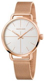Calvin Klein K7B21626 Even Women's Watch – Sleek White Dial with Rose Gold Mesh Strap