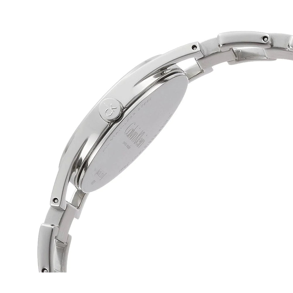 Calvin Klein Dainty Silver Dial Silver Steel Strap Watch for Women - K7L23146