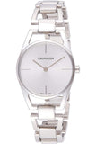 Calvin Klein Dainty Silver Dial Silver Steel Strap Watch for Women - K7L23146
