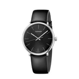 Calvin Klein High Noon Quartz Black Dial Black Leather Strap Watch for Men - K8M211C1