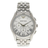 Emporio Armani Velente Chronograph Quartz Silver Dial Silver Steel Strap Watch For Men - AR1702