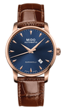 Mido M8600.3.15.8 Baroncelli III Automatic Men's Watch – Blue Dial & Brown Leather Strap