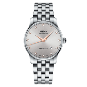 Mido Baroncelli III Automatic Silver Dial Silver Steel Strap Watch For Men - M8600.4.67.1