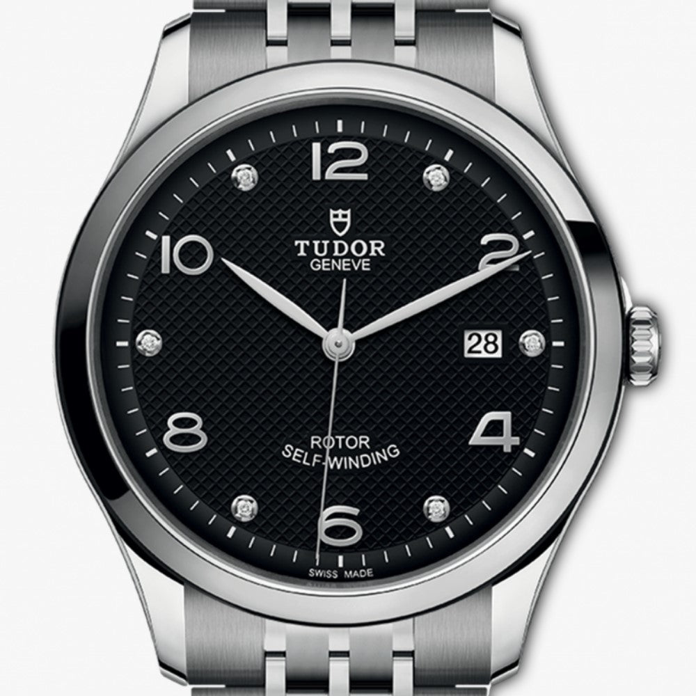 Tudor 1926 Automatic Diamonds Black Dial Silver Steel Strap Watch for Men - M91650-0004