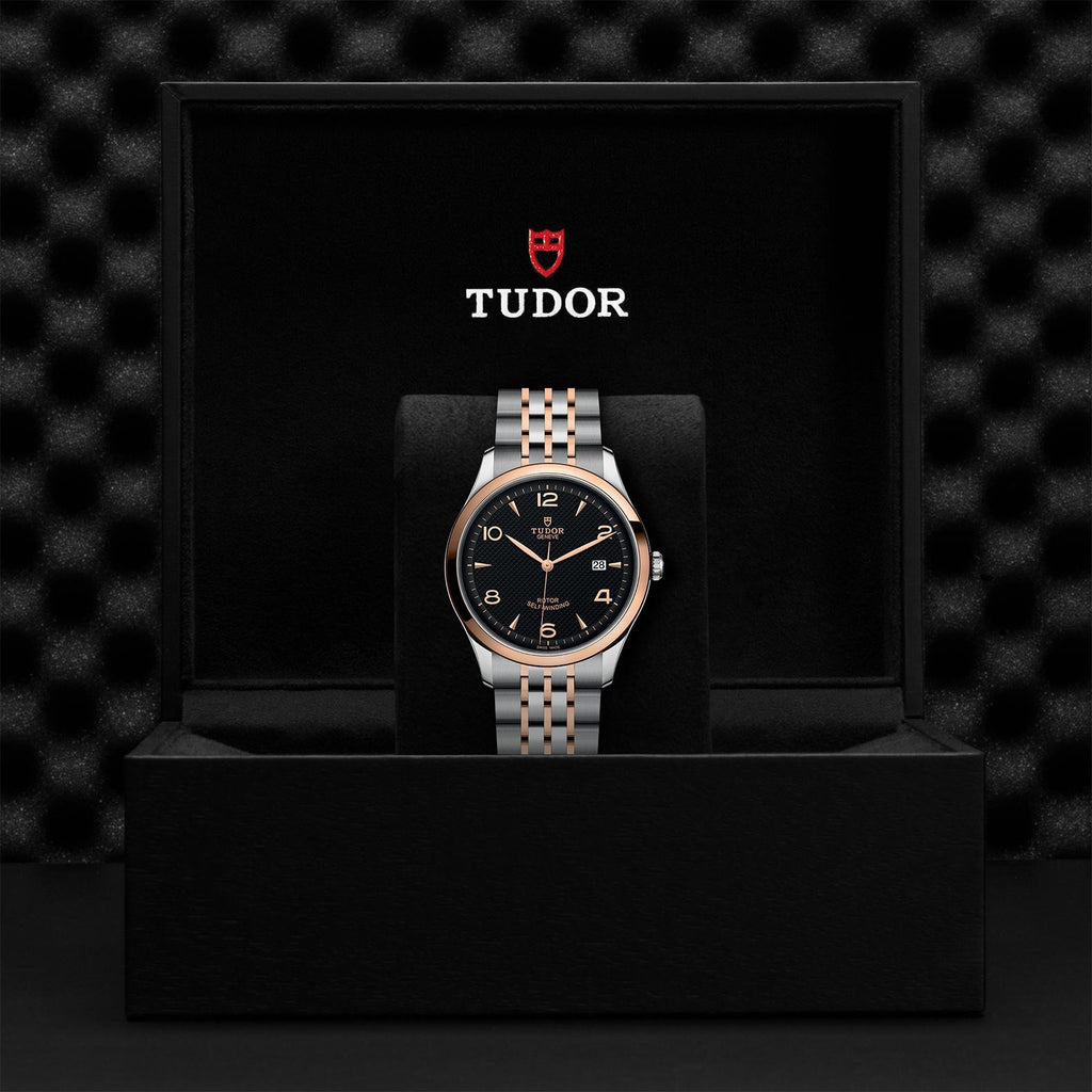 Tudor 1926 Automatic Black Dial Two Tone Steel Strap Watch for Men - M91651-0003