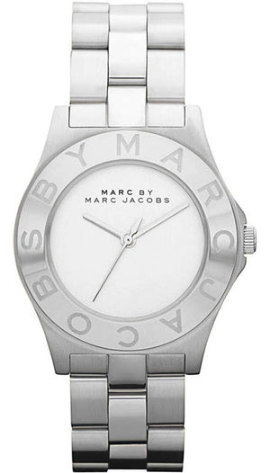 Marc Jacobs Blade Chronograph Silver Dial Silver Steel Strap Watch for Women - MBM3125