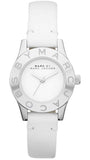 Marc Jacobs MBM1206 Mini Blade Quartz Women’s Watch – White Dial & White Leather Strap