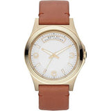 Marc Jacobs Baby Dave White Dial Brown Leather Strap Watch for Women - MBM1261