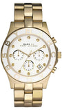 Marc Jacobs MBM3081 Blade Chronograph Women’s Watch – White Dial & Gold Steel Strap