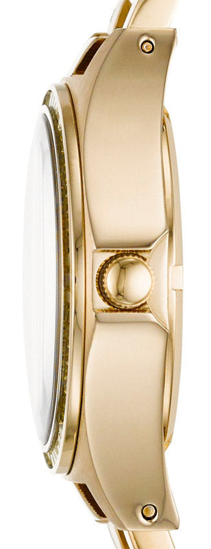 Marc Jacobs Henry Transparent Gold Dial Gold Steel Strap Watch for Women - MBM3338