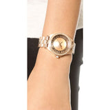 Marc Jacobs Henry Transparent Rose Gold Dial Rose Gold Steel Strap Watch for Women - MBM3339