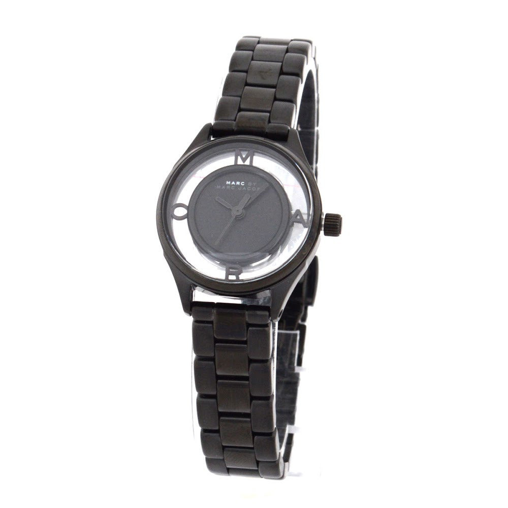 Marc Jacobs Tether Transparent Black Dial Black Steel Strap Watch for Women - MBM3419