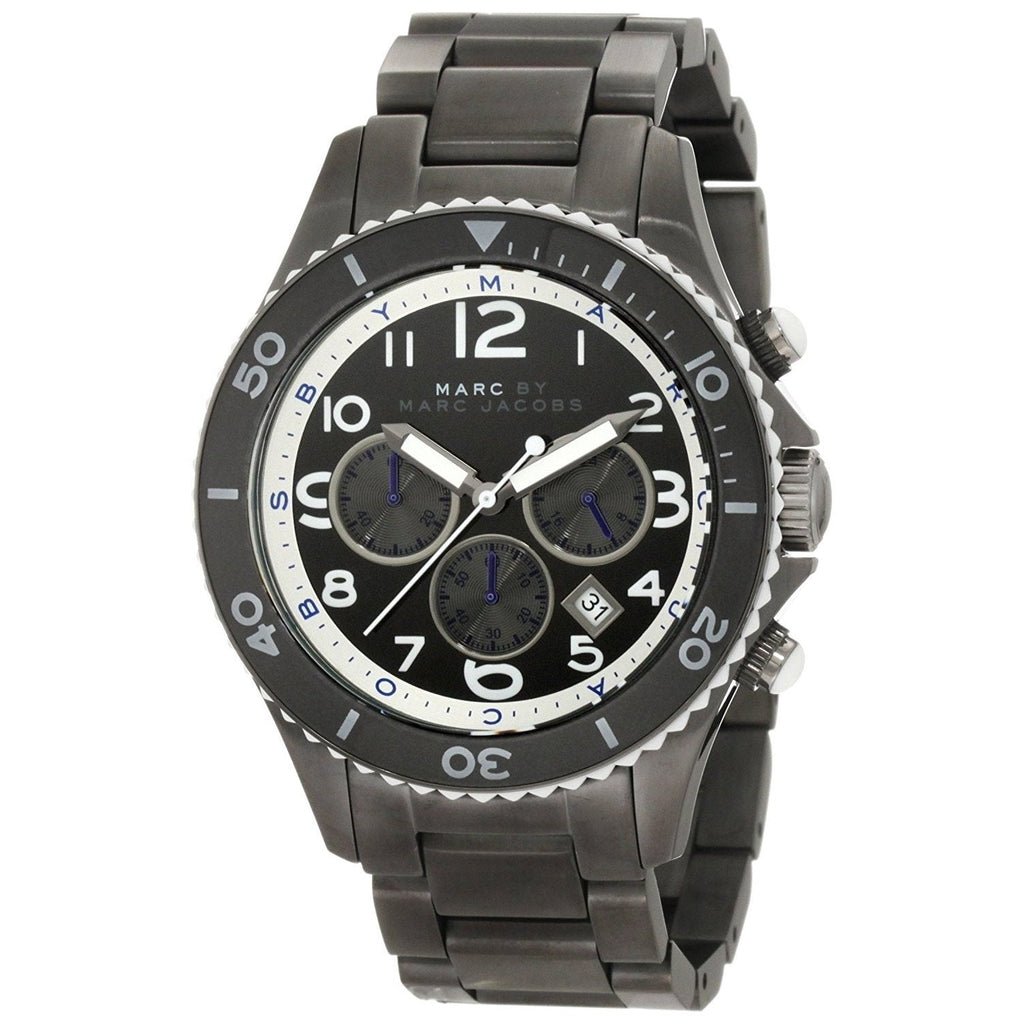 Marc Jacobs Rock Chronograph Limited Edition Gray Dial Gray Steel Strap Watch for Women - MBM5025