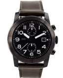 Marc Jacobs Larry Chronograph Black Dial Grey Leather Strap Watch for Men - MBM5034