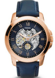 Fossil ME3054 Grant Mechanical Men's Watch – Blue Dial & Blue Leather Strap