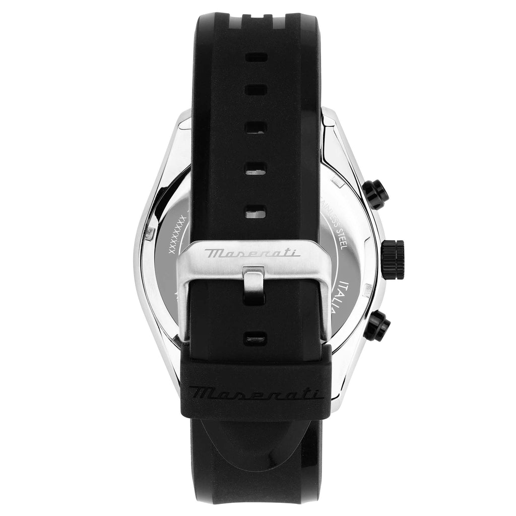 Maserati Traguardo Chronograph Blue Dial Black Silicone Strap Watch For Men - R8871612044
