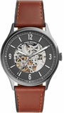 Fossil ME3178 Forrester Automatic Skeleton Men’s Watch – Grey Dial & Brown Leather Strap