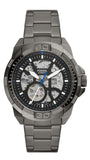Fossil ME3218 Bronson Automatic Skeleton Men’s Watch – Black Dial with Grey Stainless Steel Strap