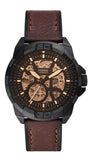 Fossil ME3219 Bronson Automatic Skeleton Men’s Watch – Black Dial with Brown Leather Strap