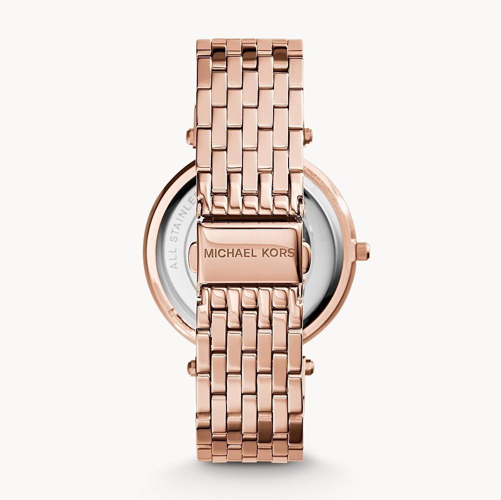 Michael Kors Darci Rose Gold Dial with Diamonds Rose Gold Stainless Steel Strap Watch for Women - MK3192