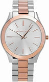 Michael Kors MK3204 Slim Runway Analog Quartz Women's Watch – White Dial & Two-Tone Steel Strap