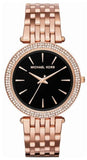 Michael Kors MK3402 Darci Women's Watch – Black Dial & Rose Gold Steel Bracelet
