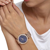 Michael Kors Darci Blue Dial Rose Gold Steel Strap Watch for Women - MK3728