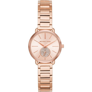 Michael Kors Portia Analog Quartz Rose Gold Dial Rose Gold Steel Strap Watch For Women - MK3839