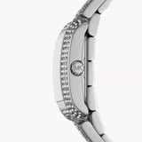 Michael Kors Emery Pave Double Wrap Crystals White Dial Silver Steel Strap Watch for Women - MK4836