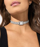 Michael Kors Emery Pave Double Wrap Crystals White Dial Silver Steel Strap Watch for Women - MK4836