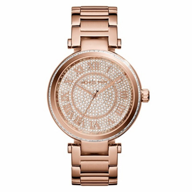 Michael Kors Skylar Rose Gold Dial Rose Gold Steel Strap Watch for Women - MK5868