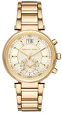 Michael Kors MK6362 Sawyer Quartz Women's Watch – White Dial & Gold Steel Bracelet