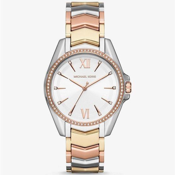Michael Kors Whitney Quartz White Dial Two Tone Steel Strap Watch For Women - MK6686