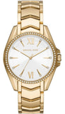 Michael Kors MK6693 Whitney Three-Hand Women's Watch – White Dial & Gold Steel Bracelet