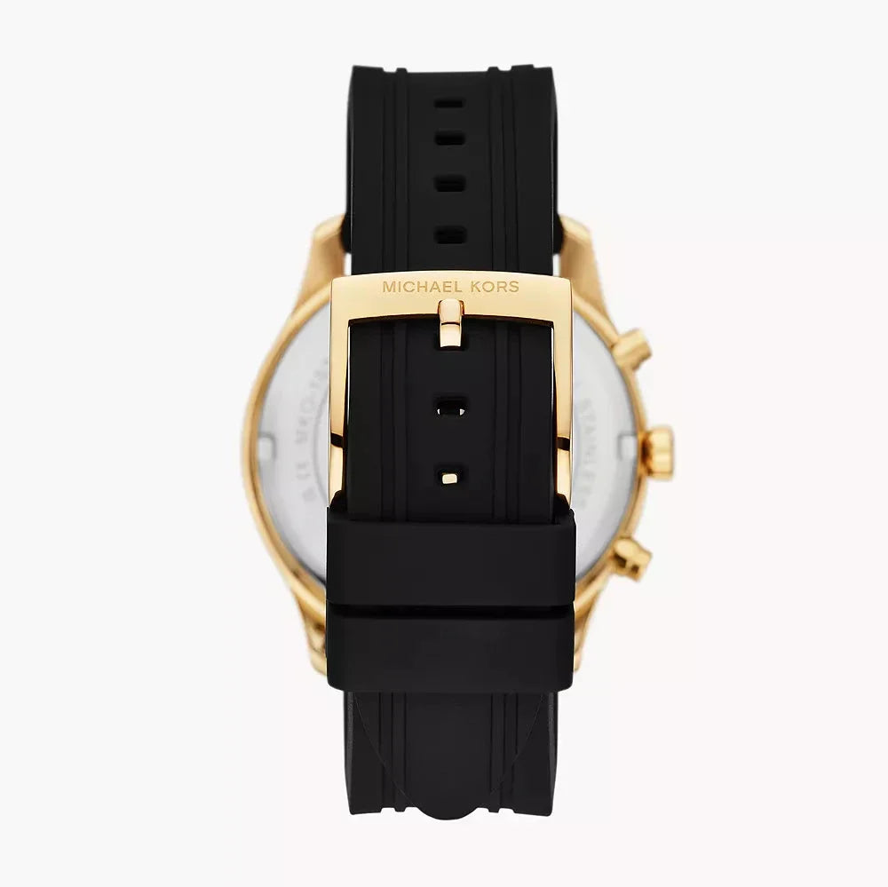 Michael Kors Berkley Chronograph Black Dial Black Rubber Strap  Watch for Men - MKO1038