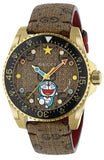 Gucci YA136335 Dive Doraemon Quartz Men's Watch – Brown Dial & Brown Leather Strap