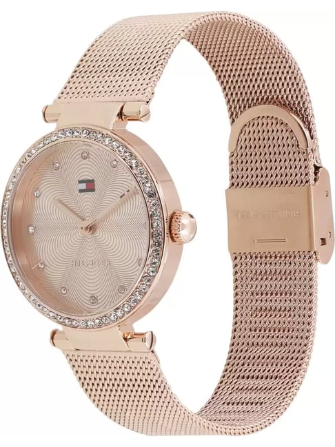 Tommy Hilfiger Lynn Quartz Rose Gold Dial Rose Gold Mesh Bracelet Watch For Women - 1781865